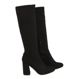 Stivali neri con tacco alto D7533 Black nero