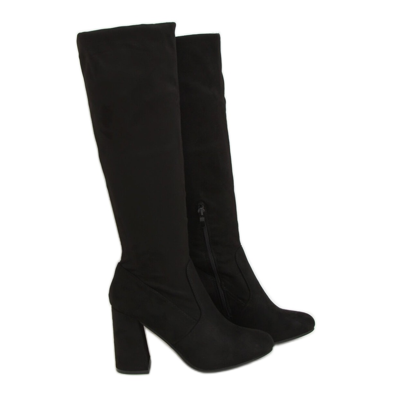 Stivali neri con tacco alto D7533 Black nero