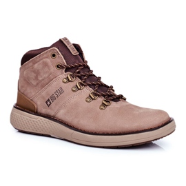 Stivali da trekking da uomo in pelle Big Star Brown GG174492 marrone