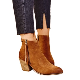 Stivali da donna con tacco alto Big Star Camel GG274364 marrone multicolore