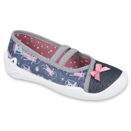 Scarpe per bambini Befado 116X281 blu navy argento grigio