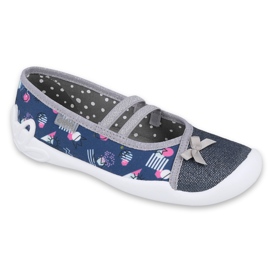 Scarpe per bambini Befado 116Y276 blu navy argento grigio