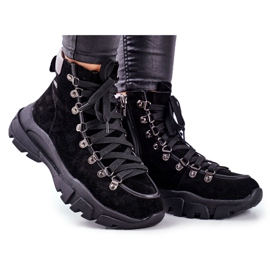 Scarpe Trekking Donna Trappers Pelle Scamosciata Big Star GG274893 nero