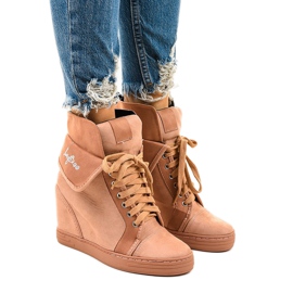 Sneakers rosa con zeppe stringate B12-22