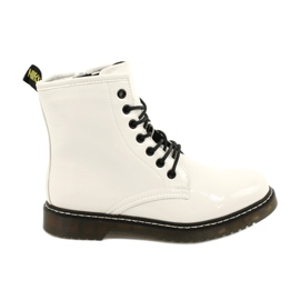Evento Stivali da donna, stivali bianchi verniciati 20BT35-3001 bianco