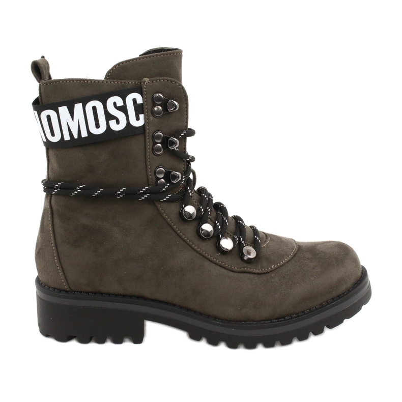 Evento Stivali in legno da donna alti kaki 9BT35-1331 Dk.Verde nero