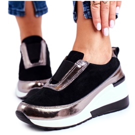S.Barski Scarpe Sportive da Donna Sneakers in Pelle Nera Wilimont nero