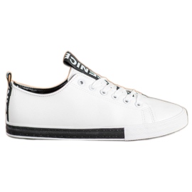 SHELOVET Sneakers in ecopelle bianco nero