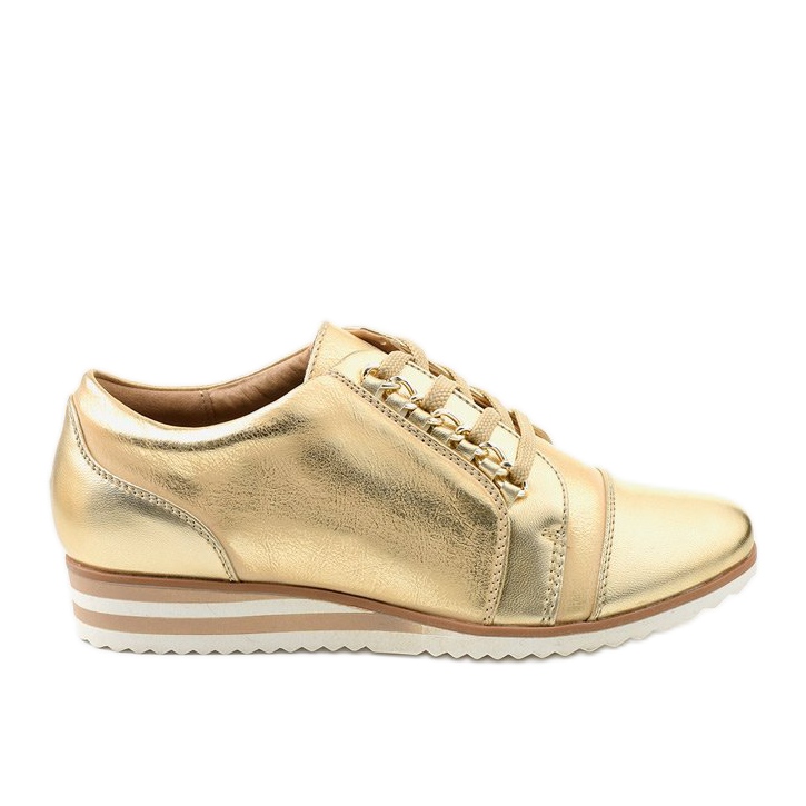 Sneakers con zeppa dorate 15S8621 d'oro