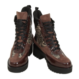 Scarpe con suola alta NS067 Snake marrone