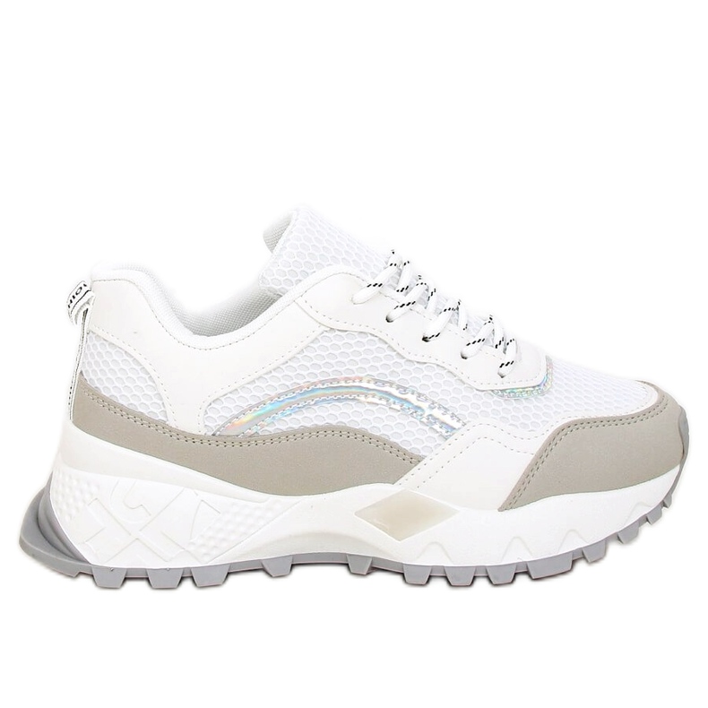 Bianco e grigio LA87P Scarpe sportive grigie bianca