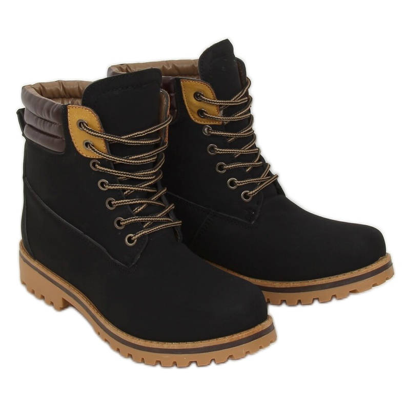 Stivali in legno isolati neri da donna C001-1 Black nero