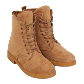 Camel E2002 Stivali stringati color cammello marrone
