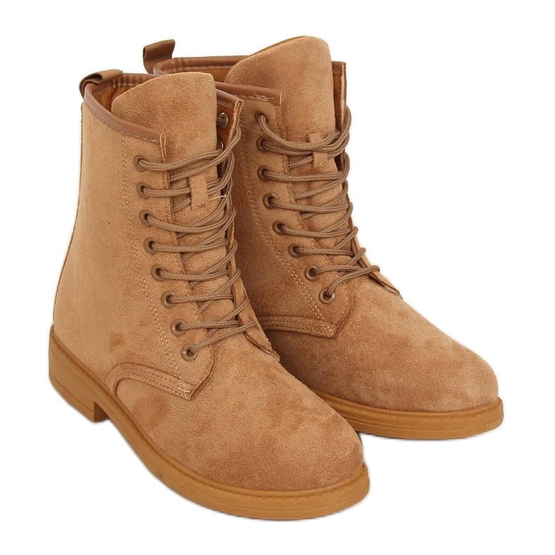 Camel E2002 Stivali stringati color cammello marrone