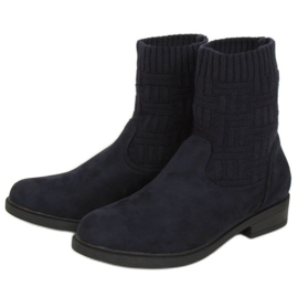 Stivali con tomaia in maglia E2100 Navy blu navy