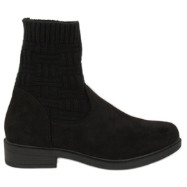 Stivali con tomaia in maglione nero E2100 Black II Genere