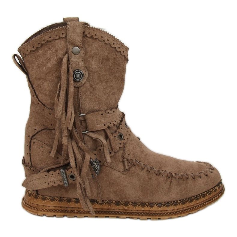 Stivali stile boho in beige ST-17P Khaki cachi