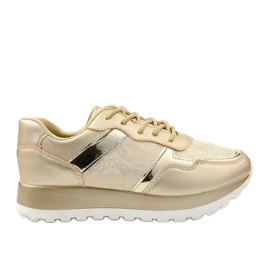 Sneakers sportive in ecopelle dorata 2019-447 d'oro