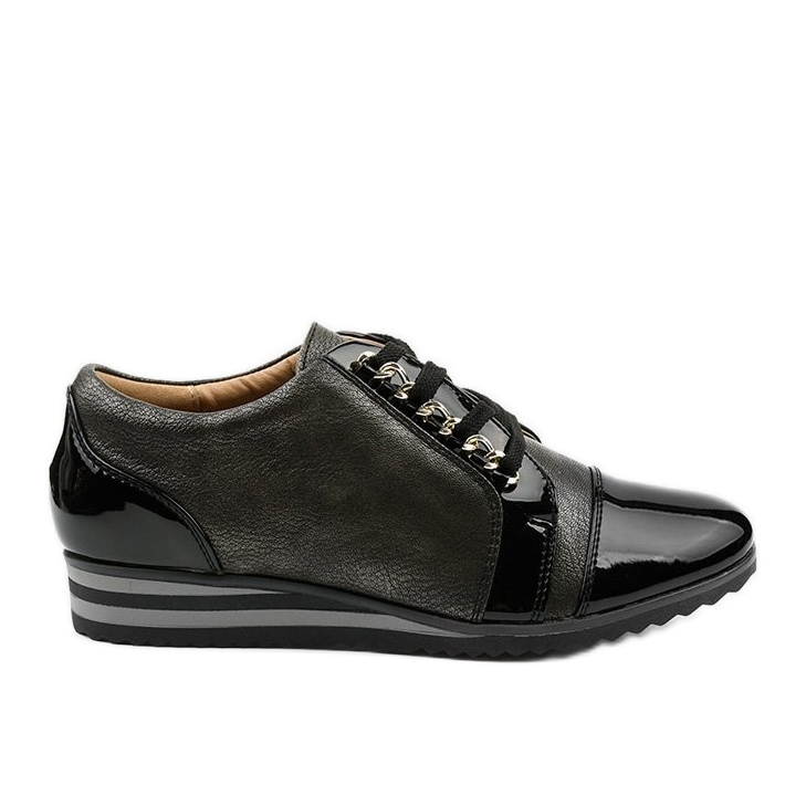 Sneakers con zeppa alla moda nere 15S8621 nero
