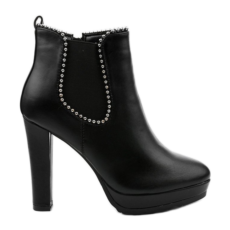 Stivaletti neri con cerniera ed elastico Circus nero