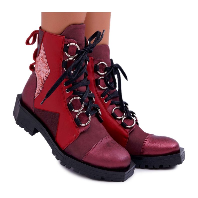 Stivali Donna Pelle Maciejka Borgogna 04184-23 / 00-3 rosso