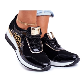 Vinceza Scarpe sportive da donna Sneakers in pelle nera 21-7778 nero