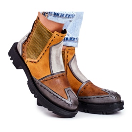 Stivaletti Jodhpur in pelle da donna Maciejka Yellow 04634 multicolore giallo