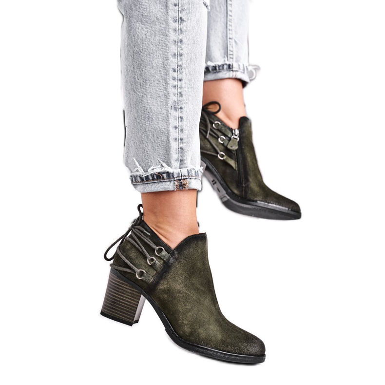 Stivali Donna Con Tacco Maciejka Primavera Pelle Oliva 04812-24 verde