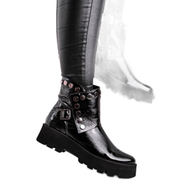 Stivali da Donna in Pelle Laccata Nero Exquisite 1199