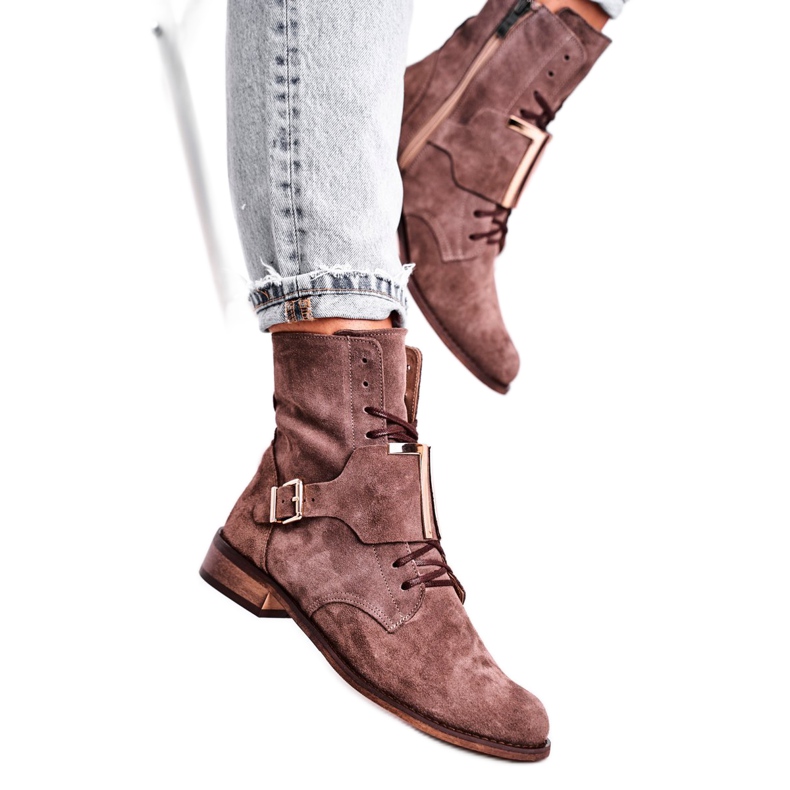 Stivali Donna Nicole Suede Marrone Chiaro 2591