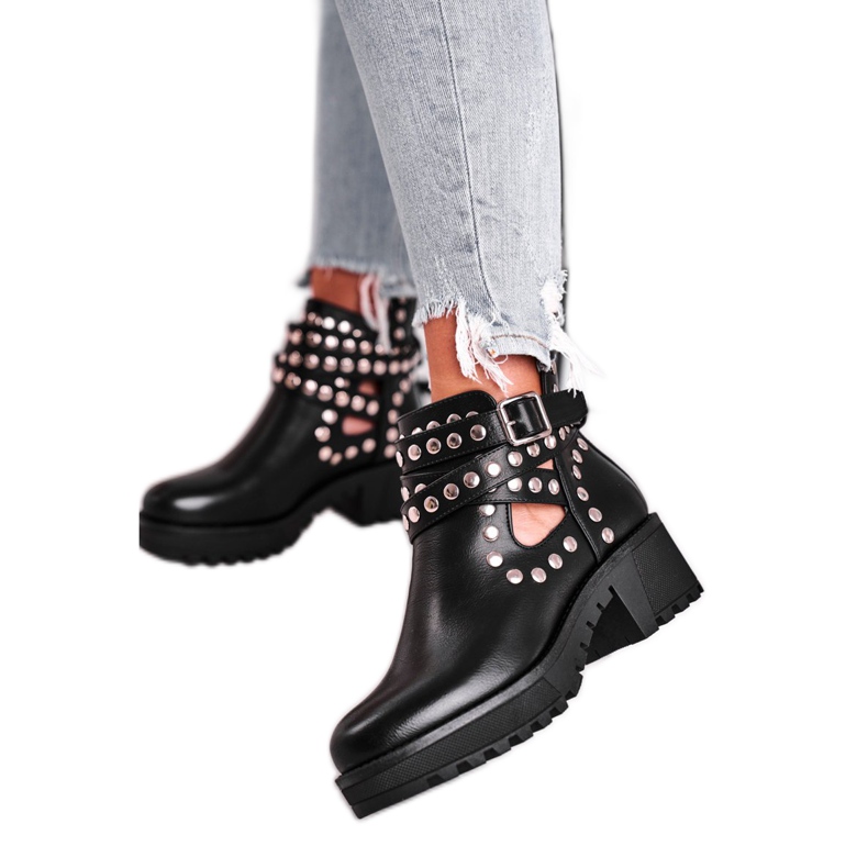 Stivali Da Donna Con Rivetti Grunge Black Heavenly nero