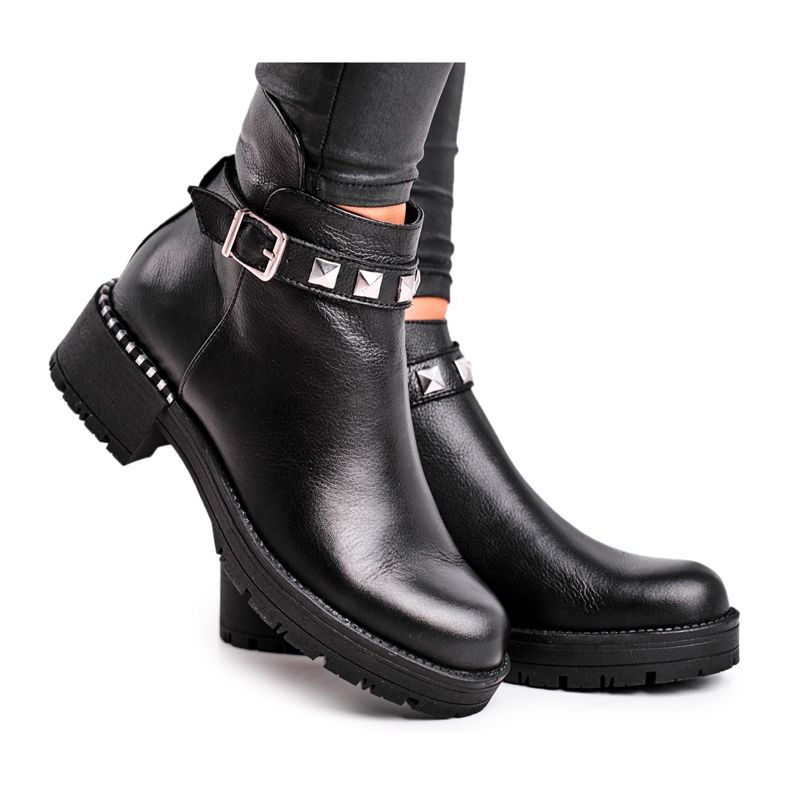 Stivali caldi in pelle da donna Laura Messi Nero 2055