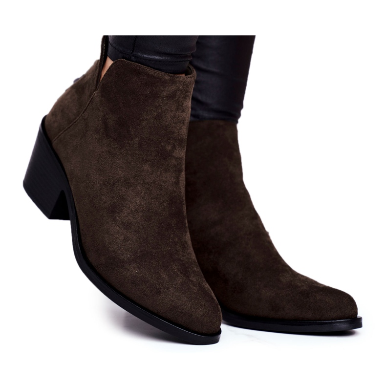 S.Barski Stivali Da Donna Con Tacco Piatto Warm Autumn Khaki Milky cachi