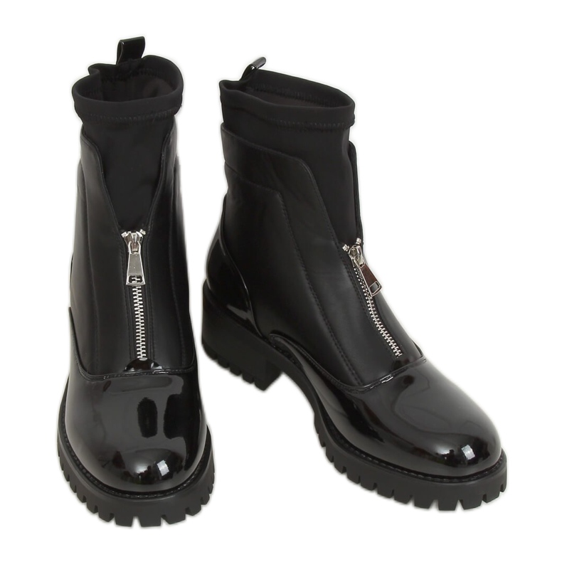 Stivali laccati neri NS178P Nero