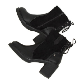 Stivali neri con tacco largo H8116 Black nero