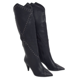 Stivali neri su tacco a spillo RB76P Black nero