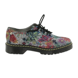 Stringate da donna Oxford in pelle Fiori Maciejka 04087-43 multicolore