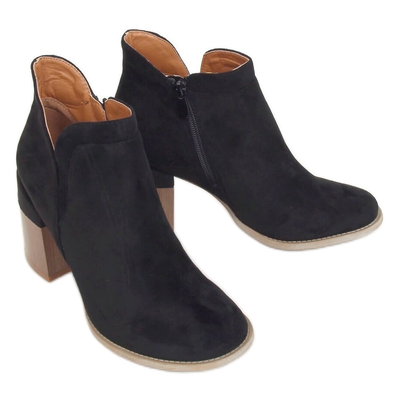 Stivali neri con tacco nero A5703 Black
