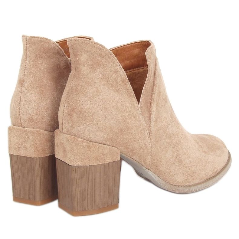 Stivali con taglio su tacchi alti beige A5703 Khaki cachi