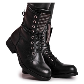 Stivali Donna Warm Workers Con Cubic Zirconia Neri Seven Days nero