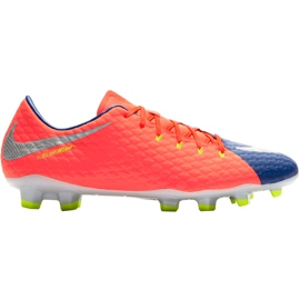 Nike Hypervenom Phelon Iii Fg 852556 409 scarpe da calcio nero, viola, arancione arancia