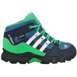 Scarpe da bambino Adidas Terrex Mid Gtx I S76931 nero blu multicolore verde