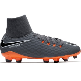 Nike Hypervenom Phantom 3 Academy Df Fg Jr AH7287 081 scarpe da calcio multicolore grigio