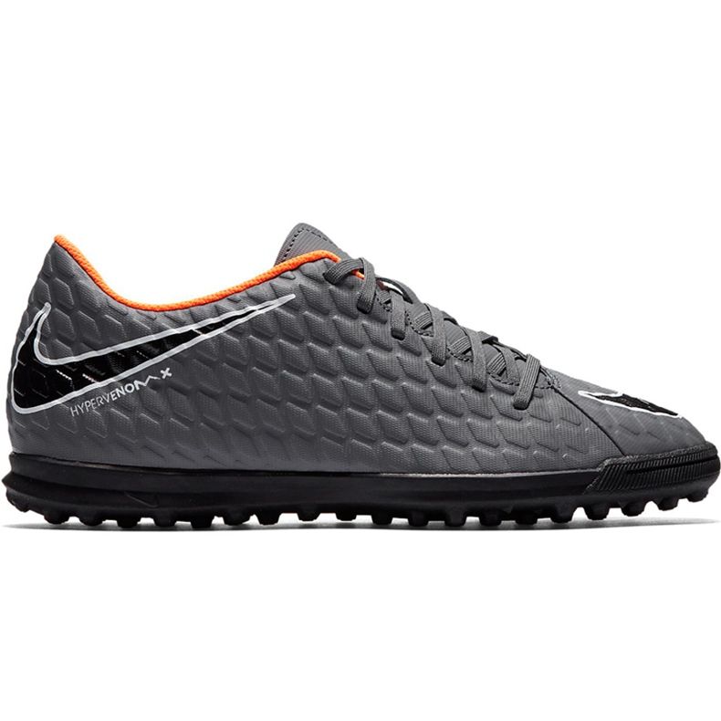 Nike Hypervenom Phantom X 3 Club Tf Jr AH7298 081 scarpe da calcio grigio/argento, arancione, grigio/argento grigio