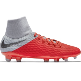 Scarpa da calcio Nike Hypervenom 3 Academy Df Fg AQ9217 600 multicolore argento