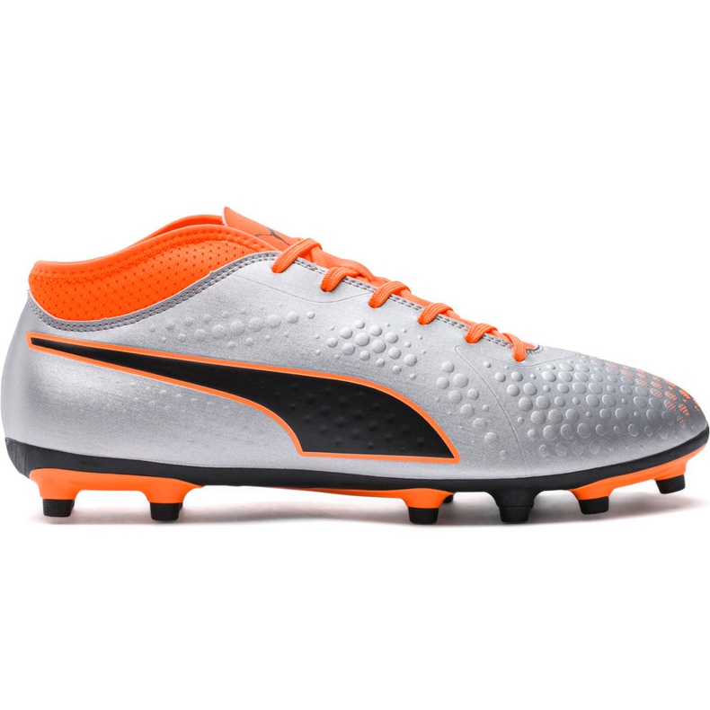 Scarpe da calcio Puma One 4 Syn Fg grigio-arancio 104749 01 multicolore d'argento