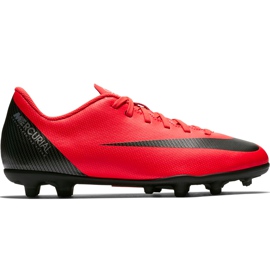 Scarpa da calcio Nike Mercurial Vapor 12 Club Gs CR7 FG / MG Jr AJ3095 600 multicolore rosso