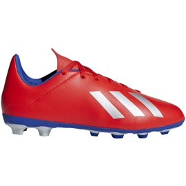 Scarpe da calcio Adidas X 18.4 FxG Jr rosse BB9379 multicolore rosso