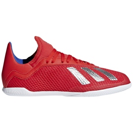 Adidas X 18.3 In Jr. Scarpe da calcio rosse BB9396 multicolore rosso