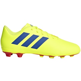 Scarpe da calcio adidas Nemeziz 18.4 FxG Jr giallo blu CM8509 multicolore